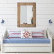 Bowery Hill Chevron Pattern Coastal MDF Wood Mirror in Natural