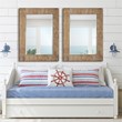 Bowery Hill Chevron Pattern Coastal MDF Wood Mirror in Natural