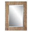 Bowery Hill Chevron Pattern Coastal MDF Wood Mirror in Natural