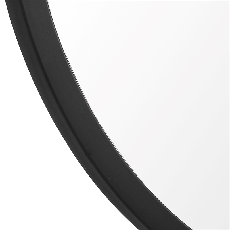 Bowery Hill Contemporary PVC Vinyl Mirror in Matte Black Finish