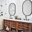 Bowery Hill Contemporary PVC Vinyl Mirror in Matte Black Finish