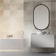 Bowery Hill Contemporary PVC Vinyl Mirror in Matte Black Finish