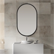 Bowery Hill Contemporary PVC Vinyl Mirror in Matte Black Finish