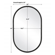 Bowery Hill Contemporary PVC Vinyl Mirror in Matte Black Finish