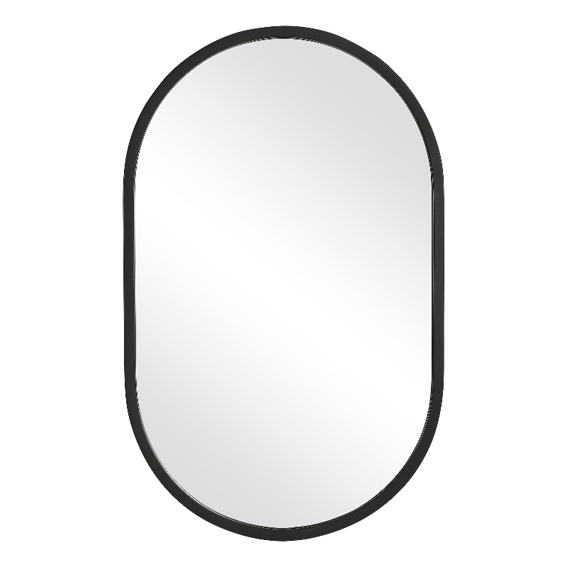 Bowery Hill Contemporary PVC Vinyl Mirror in Matte Black Finish