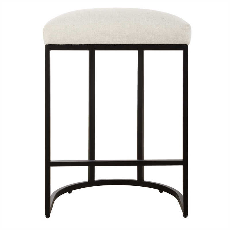 Bowery Hill Accent Engineered Wood Counter Stool in Matte Black