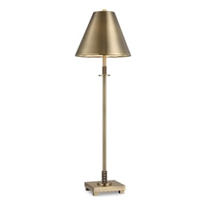 Bowery Hill 32&quotH x 10&quotW x 10&quotD Metal Table Lamp in Antique Brass