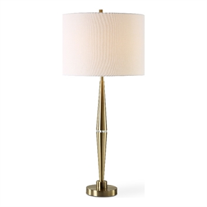 Bowery Hill 32.5&quotH x 15&quotW x 15&quotD Metal Table Lamp in Antique Brass