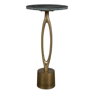 Bowery Hill Marble Emerald Green Oval Accent Table 24&quot x 12&quot x 8&quot