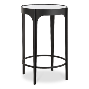 Bowery Hill 24.016&quotH x 16.142&quotW x 16.142&quotD Accent Iron Table in Matte Black