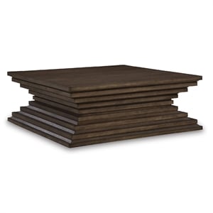 Bowery Hill Contemporary 48&quotW x 48&quotD x 18&quotH Wood Warm Brown Coffee Table