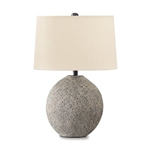 Bowery Hill Contemporary 26&quotH x 18&quotW x 10&quotD Resin Paper Table Lamp in Beige