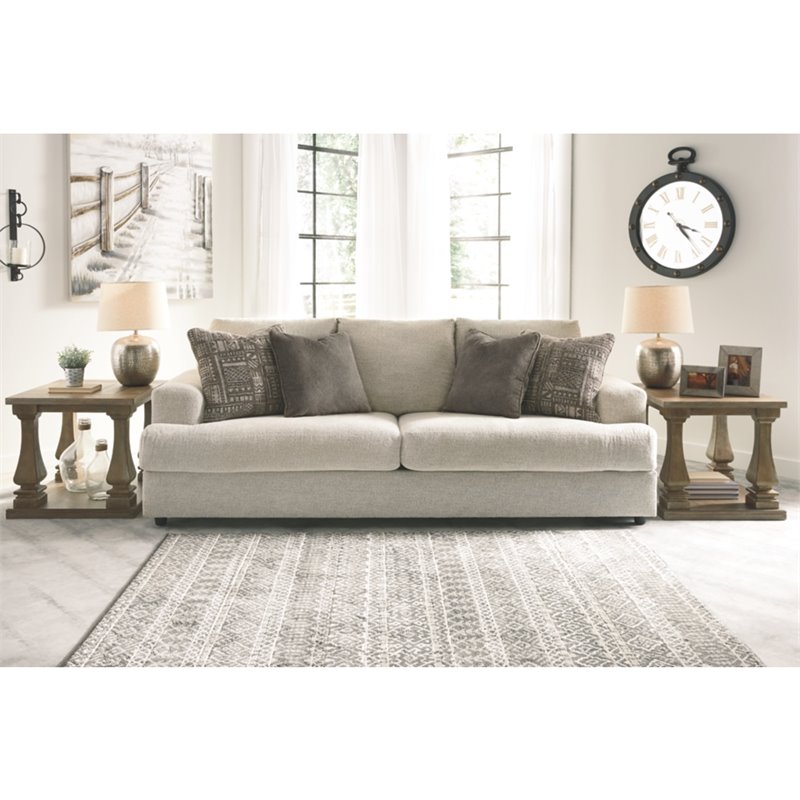 Bowery Hill Fabric Stone Sleeper Sofa Queen Contemporary 96