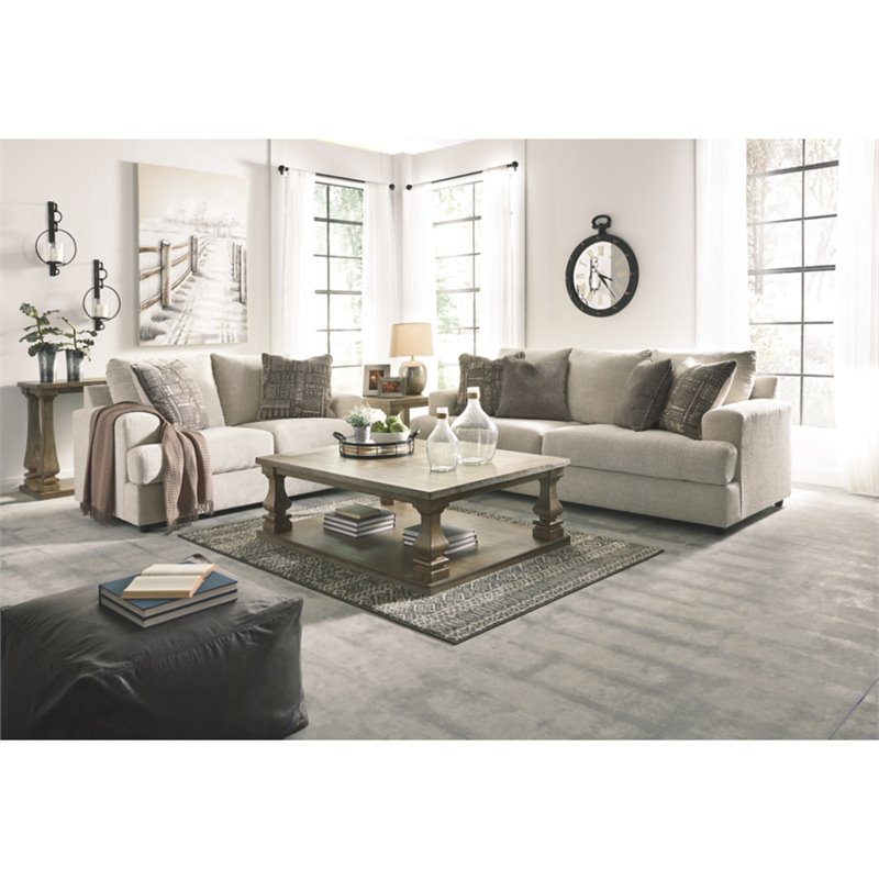 Bowery Hill Fabric Stone Sleeper Sofa Queen Contemporary 96