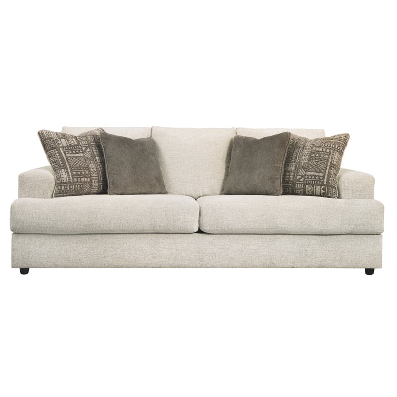 Bowery Hill Fabric Stone Sleeper Sofa Queen Contemporary 96