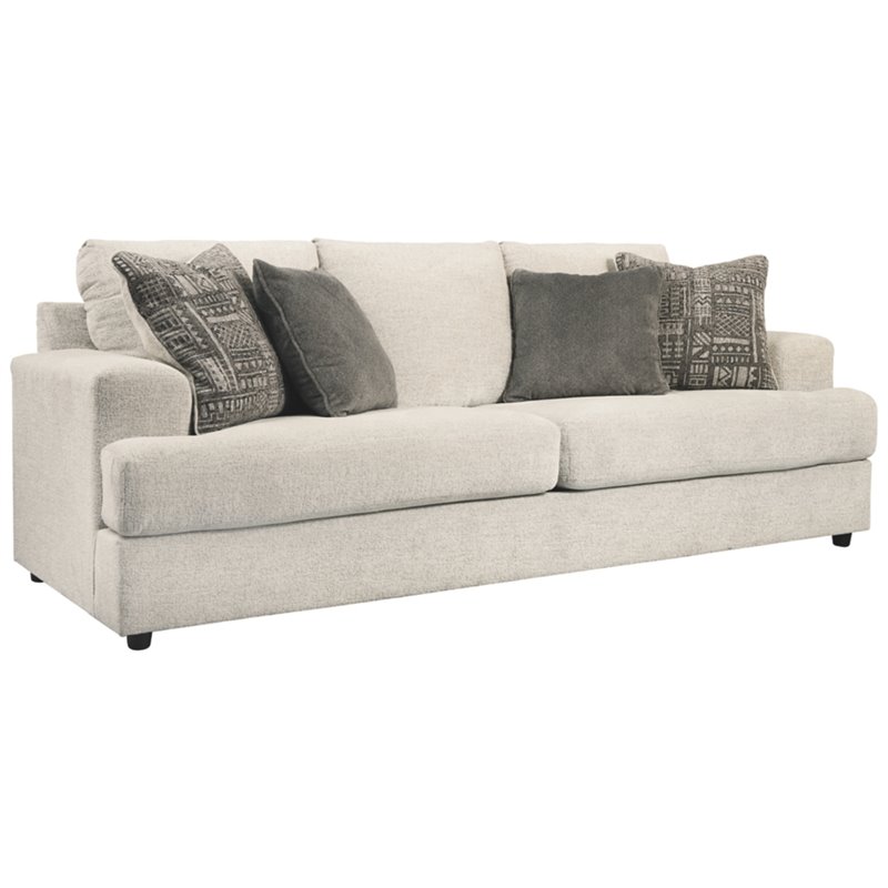Bowery Hill Fabric Stone Sleeper Sofa Queen Contemporary 96