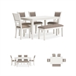 Bowery Hill Contemporary Wood Antique White Dining Table Set