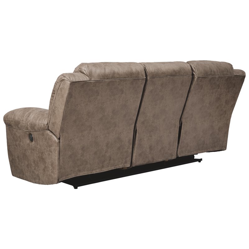 Bowery Hill Contemporary Fabric Reclining Sofa in Light Brown