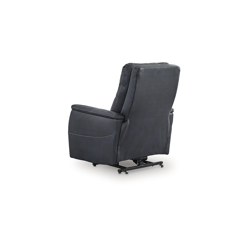 Bowery Hill Contemporary Faux Leather Blue Power Lift Recliner