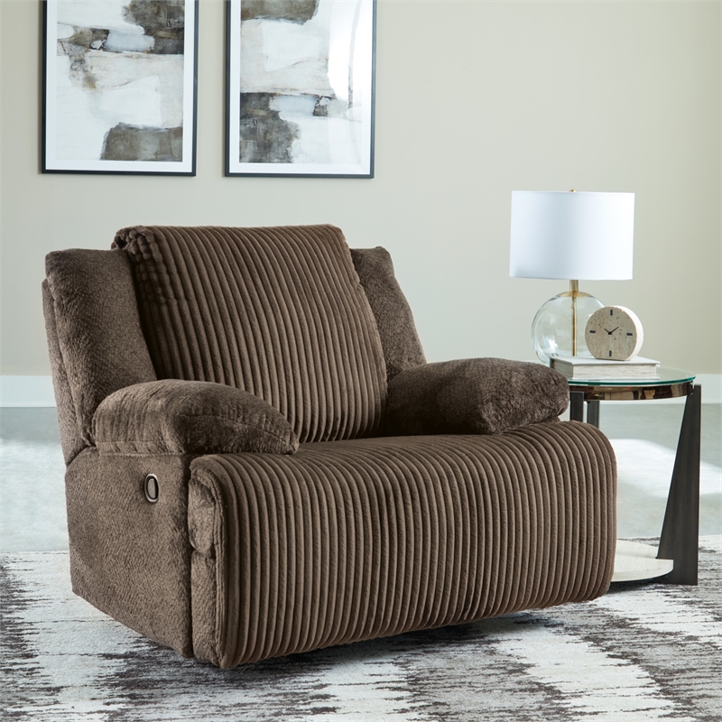 Bowery Hill Contemporary Polyester Top Tier Chocolate Recliner
