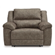 Bowery Hill Contemporary Faux Leather Fossil Oversized Recliner