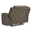 Bowery Hill Contemporary Faux Leather Fossil Oversized Recliner