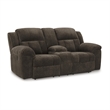 Bowery Hill Contemporary Polyester Chocolate Reclining Loveseat