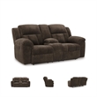 Bowery Hill Contemporary Polyester Chocolate Reclining Loveseat