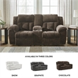 Bowery Hill Contemporary Polyester Chocolate Reclining Loveseat
