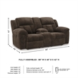 Bowery Hill Contemporary Polyester Chocolate Reclining Loveseat
