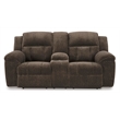 Bowery Hill Contemporary Polyester Chocolate Reclining Loveseat