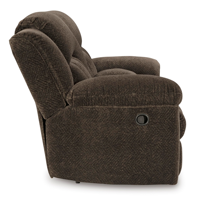 Bowery Hill Contemporary Polyester Chocolate Reclining Loveseat