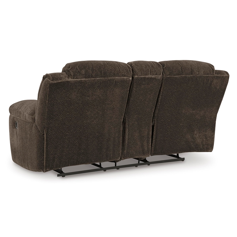 Bowery Hill Contemporary Polyester Chocolate Reclining Loveseat