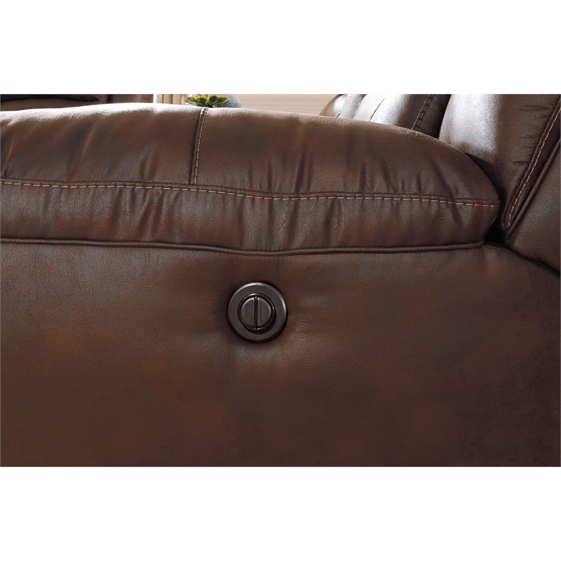Bowery Hill Contemporary Fabric Reclining Loveseat in Chocolate