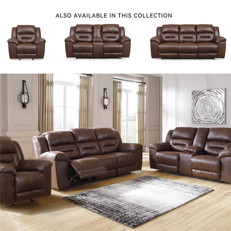 Bowery Hill Contemporary Fabric Reclining Loveseat in Chocolate