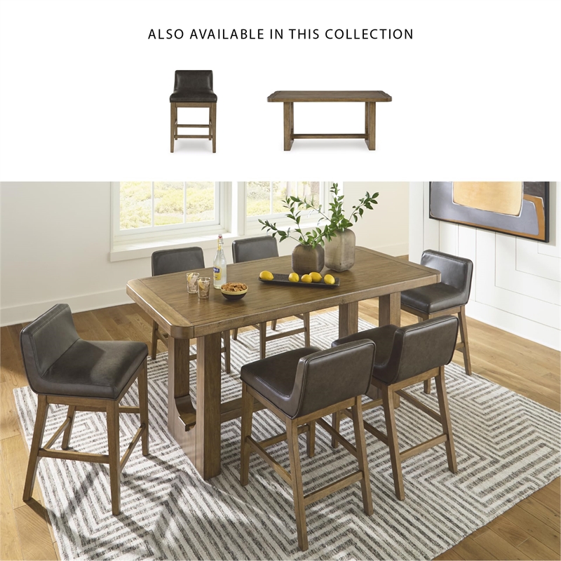 Bowery Hill Contemporary Brown Wood Counter Height Dining Table