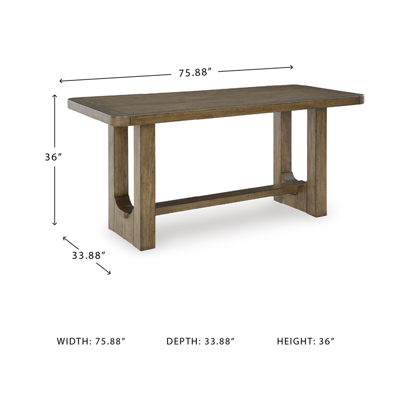 Bowery Hill Contemporary Brown Wood Counter Height Dining Table