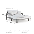 Bowery Hill Contemporary Polyester Gray Chaise Lounge with Cushion