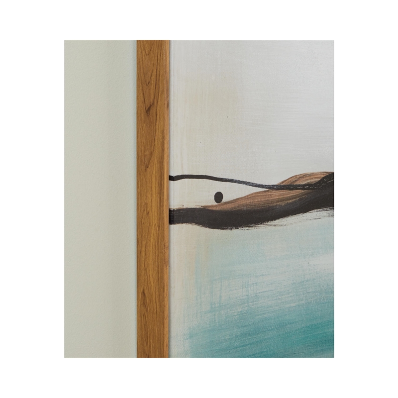 Bowery Hill Contemporary Canvas Fabric Wall Art in Orange and Green