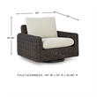 Bowery Hill Contemporary Polyester Brown Outdoor Swivel Lounge Chair
