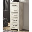 Bowery Hill Modern Engineered Wood Narrow 5 Drawer Chest in Whitewash