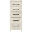 Bowery Hill Modern Engineered Wood Narrow 5 Drawer Chest in Whitewash