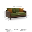 Bowery Hill Contemporary Brown & Green Wicker / Rattan Outdoor Loveseat
