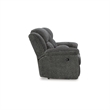 Bowery Hill Contemporary Polyester Gray Reclining Loveseat with Console