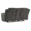 Bowery Hill Contemporary Polyester Gray Reclining Loveseat with Console