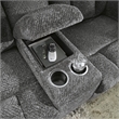 Bowery Hill Contemporary Polyester Gray Reclining Loveseat with Console