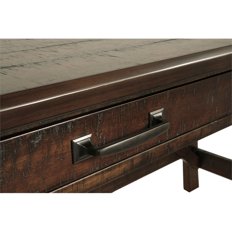 Bowery Hill Contemporary Engineered Wood Home Office Desk in Rustic Brown