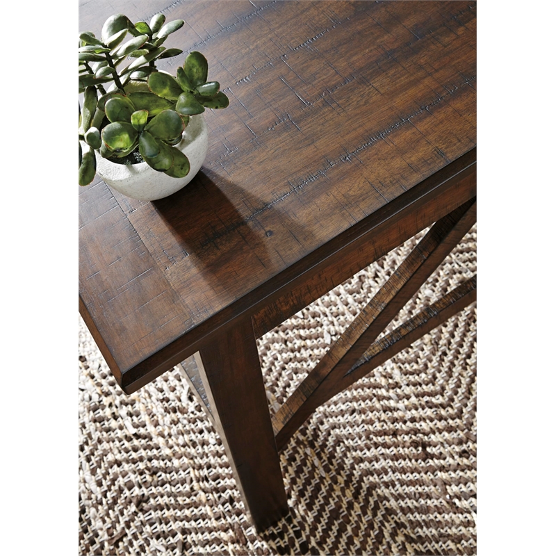 Bowery Hill Contemporary Engineered Wood Home Office Desk in Rustic Brown