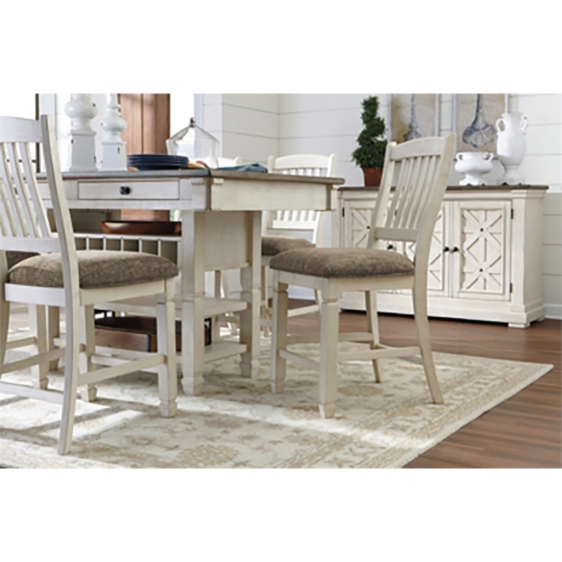 Bowery Hill Contemporary Engineered Wood Counter Height Dining Table in Two-Tone