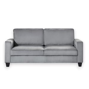 Bowery Hill 72.5&quotW Corduroy Sofa with USB and Side Pockets in Gray